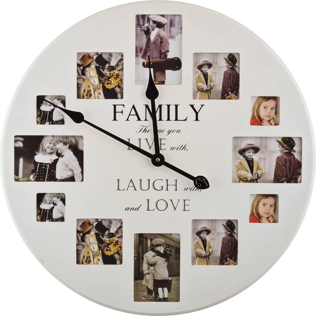 Часы с фотографиями семья настенные